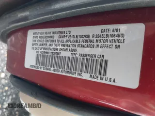 2002 Subaru Legacy Outback with VIN 4S3BH665126300587, listed as a IAAI auction lot 42637370 with 192,895 mi miles and . Bid and sale history available at DreamBid. Image 9.