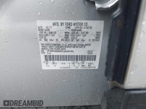 2013 Ford Explorer с VIN 1FM5K8B89DGA09192, выставлен на аукционе IAAI как лот 42294447 с пробегом 237 510 миль миль и . История ставок и продаж доступна на DreamBid. Изображение 9.