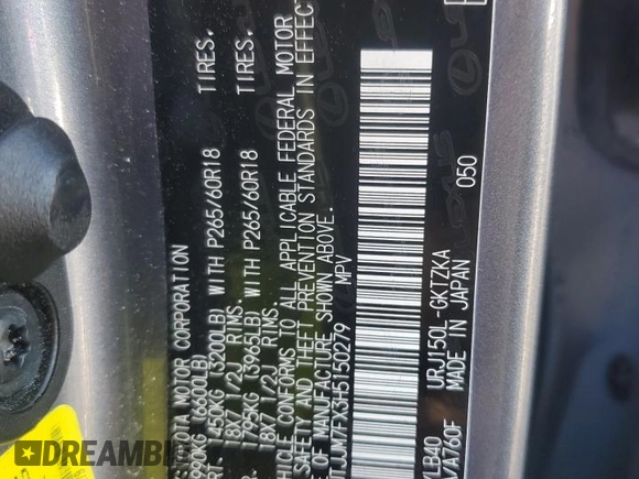 2017 Lexus GX 460 with VIN JTJJM7FX3H5150279, listed as a Copart auction lot 85108374 with 106,859 mi miles and Salvage title. Bid and sale history available at DreamBid. Image 13.