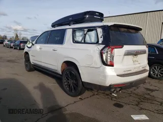 2021 GMC Yukon XL Denali with VIN 1GKS2JKLXMR193652, listed as a Copart auction lot 46117705 with 58,522 mi miles and Salvage Title. Bid and sale history available at carsss.com. Image 2.