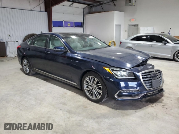 2018 Genesis G80 3.8L with VIN KMHGN4JE3JU250467, listed as a Copart auction lot 69691334 with 53,882 mi miles and Salvage Title. Bid and sale history available at carsss.com. Image 4.