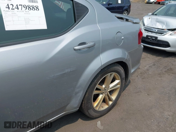 2014 Dodge Avenger SE with VIN 1C3CDZABXEN202963, listed as a IAAI auction lot 42479888 with 178,718 mi miles and . Bid and sale history available at DreamBid. Image 6.