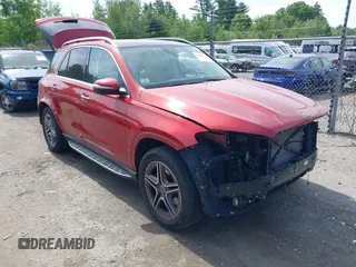 2020 Mercedes-Benz GLE 350 with VIN 4JGFB4KB0LA131174, listed as a IAAI auction lot 42318617 with 38,085 mi miles and . Bid and sale history available at DreamBid. Image 1.