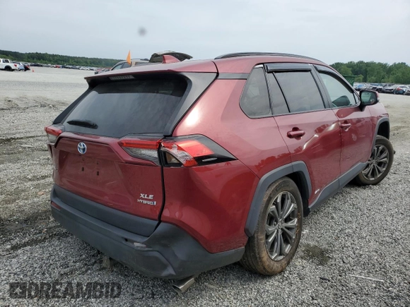 2022 Toyota RAV4 Hybrid XLE Premium with VIN 4T3B6RFV5NU074838, listed as a Copart auction lot 56697215 with 61,309 mi miles and Salvage title. Bid and sale history available at DreamBid. Image 3.