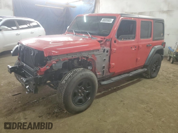 2020 Jeep Wrangler Unlimited Sport with VIN 1C4HJXDN5LW130646, listed as a Copart auction lot 88089985 with 66,244 mi miles and Salvage title. Bid and sale history available at DreamBid. Image 1.
