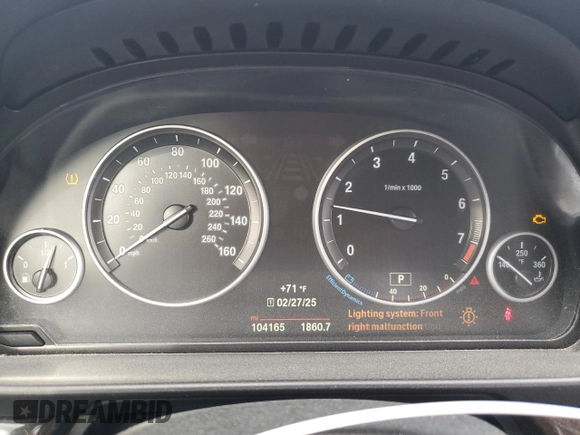 2016 BMW 5 Series 528i with VIN WBA5A5C54GG354481, listed as a Copart auction lot 46825145 with 104,165 mi miles and Salvage Title. Bid and sale history available at carsss.com. Image 9.