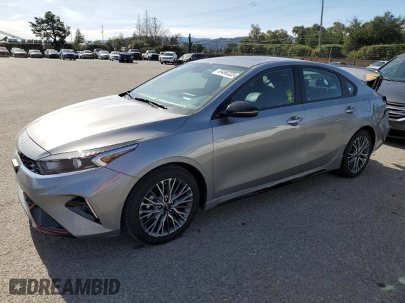 2023 Kia Forte GT-Line with VIN 3KPF54AD8PE568339, listed as a Copart auction lot 46496325 with 17,379 mi miles and Salvage Title. Bid and sale history available at carsss.com. Image 1.