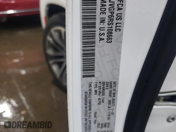 2024 Jeep Grand Wagoneer Series III with VIN 1C4SJVGP6RS108663, listed as a Copart auction lot 77078524 with 2,124 mi miles and Salvage title. Bid and sale history available at DreamBid. Image 13.