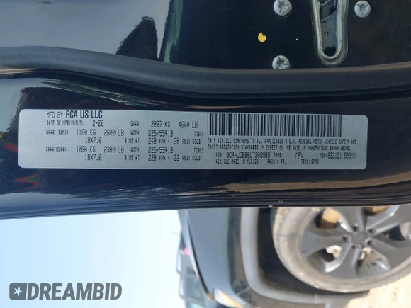 2020 Jeep Compass Latitude z VIN 3C4NJDBB6LT209985, wystawiony jako IAAI lot #42370439 z przebiegiem 38 089 mil mil oraz . Historia ofert i sprzedaży dostępna na DreamBid. Obrazek 9.
