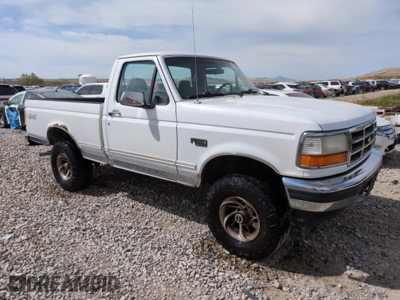 1996 Ford F-150 Special with VIN 1FTEF14N8TLB29817, listed as a Copart auction lot 52809335 with 293,859 mi miles and Salvage Title. Bid and sale history available at carsss.com. Image 4.