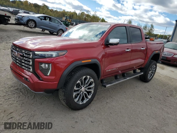 2023 GMC Canyon 4WD Denali with VIN 1GTP6FEK8P1175370, listed as a Copart auction lot 75209964 with 7,795 mi miles and Salvage Title. Bid and sale history available at carsss.com. Image 1.
