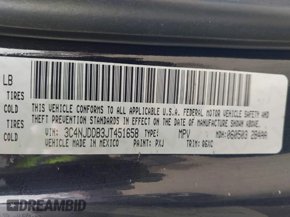 2018 Jeep Compass Trailhawk with VIN 3C4NJDDB3JT451658, listed as a IAAI auction lot 42087588 with 90,189 mi miles and . Bid and sale history available at DreamBid. Image 9.