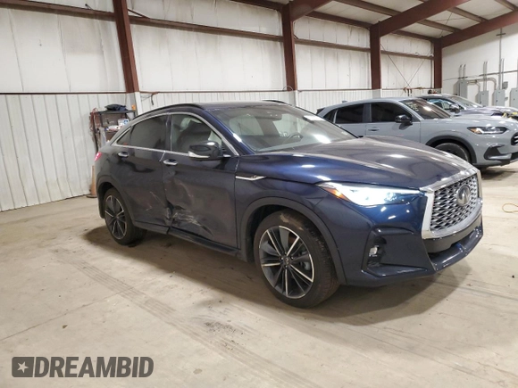 2024 Infiniti QX55 Essential with VIN 3PCAJ5KR9RF108982, listed as a Copart auction lot 47982205 with 8,285 mi miles and Salvage Title. Bid and sale history available at DreamBid. Image 4.