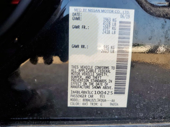 2020 Nissan Altima S with VIN 1N4BL4BV3LC100425, listed as a Copart auction lot 59887515 with 99,474 mi miles and Salvage title. Bid and sale history available at DreamBid. Image 13.