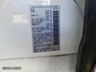 2022 Nissan Pathfinder Platinum with VIN 5N1DR3DJ3NC258025, listed as a Copart auction lot 44277415 with 44,531 mi miles and Salvage Title. Bid and sale history available at carsss.com. Image 14.
