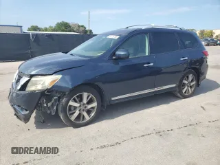 2014 Nissan Pathfinder Platinum with VIN 5N1AR2MN4EC709155, listed as a Copart auction lot 60376795 with 81,663 mi miles and Non repairable. Bid and sale history available at DreamBid. Image 1.