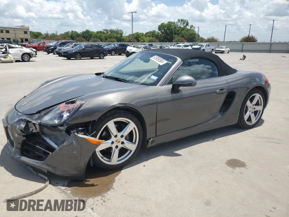 2014 Porsche Boxster с VIN WP0CA2A88EK120697, выставлен на аукционе Copart как лот 62939584 с пробегом 87 416 миль миль и Списание • Salvage title. История ставок и продаж доступна на DreamBid. Изображение 1.