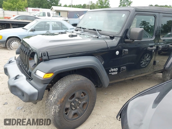 2019 Jeep Wrangler Unlimited Sport S with VIN 1C4HJXDG1KW603345, listed as a IAAI auction lot 42474523 with 90,048 mi miles and . Bid and sale history available at DreamBid. Image 17.