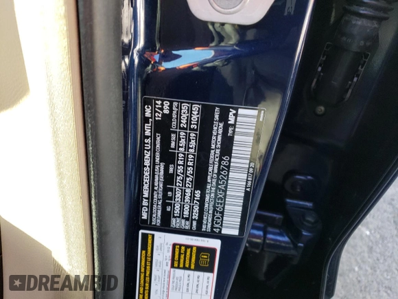 2015 Mercedes-Benz GL-Class GL 450 with VIN 4JGDF6EEXFA526786, listed as a Copart auction lot 39770583 with 54,865 mi miles. Bid and sale history available at carsss.com. Image 12.