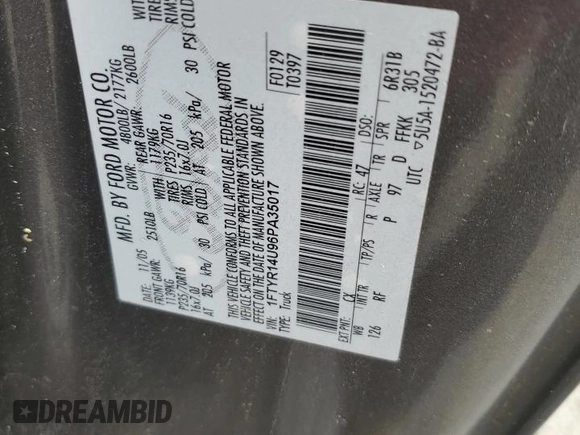 2006 Ford Ranger XL with VIN 1FTYR14U96PA35017, listed as a Copart auction lot 54391075 with 126,351 mi miles and Clean Title. Bid and sale history available at DreamBid. Image 13.