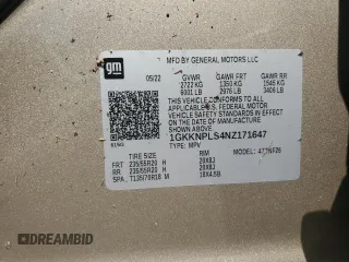 2022 GMC Acadia Denali with VIN 1GKKNPLS4NZ171647, listed as a Copart auction lot 76205844 with 0 mi miles and Salvage Title. Bid and sale history available at carsss.com. Image 14.