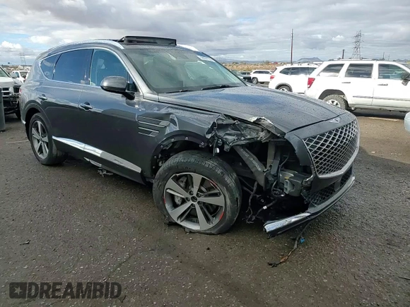2022 Genesis GV80 with VIN KMUHCESC7NU076679, listed as a Copart auction lot 48827735 with Not Provided miles and Salvage Title. Bid and sale history available at DreamBid. Image 10.