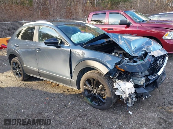2023 Mazda CX-30 S Carbon Edition with VIN 3MVDMBCM0PM510726, listed as a IAAI auction lot 41150274 with 18,394 mi miles and . Bid and sale history available at DreamBid. Image 1.
