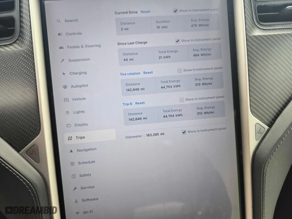 2018 Tesla Model S 75D with VIN 5YJSA1E29JF276329, listed as a Copart auction lot 52448965 with 183,295 mi miles and Salvage Title. Bid and sale history available at carsss.com. Image 8.
