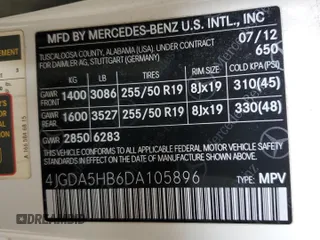 2013 Mercedes-Benz M 350 с VIN 4JGDA5HB6DA105896, выставлен на аукционе Copart как лот 60414945 с пробегом 131 495 миль миль и На запчасти • Non repairable. История ставок и продаж доступна на DreamBid. Изображение 14.