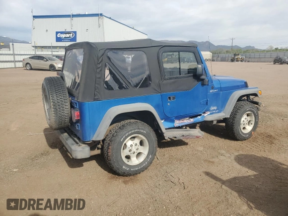 2003 Jeep Wrangler Sport with VIN 1J4FA49S53P350281, listed as a Copart auction lot 56634005 with 158,974 mi miles and Salvage title. Bid and sale history available at DreamBid. Image 3.