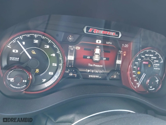 2019 Ram 1500 Rebel with VIN 1C6SRFET5KN753654, listed as a IAAI auction lot 41421884 with 90,255 mi miles. Bid and sale history available at carsss.com. Image 7.