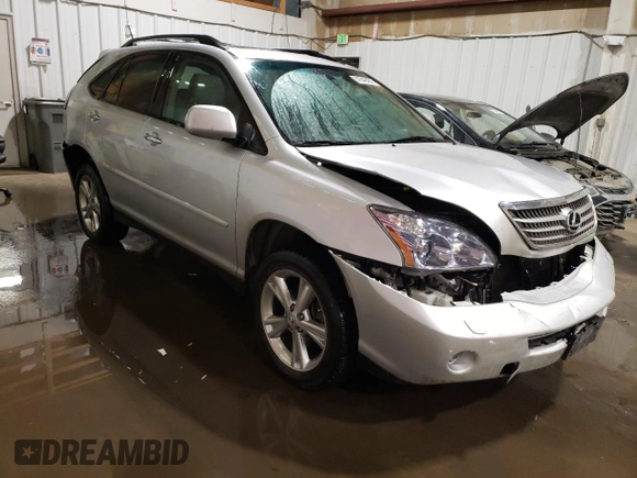 2008 Lexus RX 400h with VIN JTJHW31UX82050681, listed as a Copart auction lot 51549455 with 63,296 mi miles and Salvage Title. Bid and sale history available at DreamBid. Image 4.