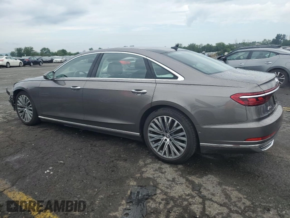 2019 Audi A8 with VIN WAU8DAF85KN001836, listed as a Copart auction lot 62670185 with 44,661 mi miles and Salvage title. Bid and sale history available at DreamBid. Image 2.