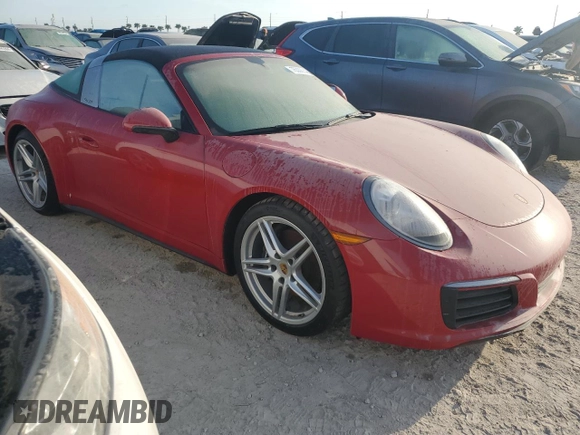 2017 Porsche 911 4 with VIN WP0BA2A99HS132236, listed as a Copart auction lot 76339244 with 0 mi miles and Non Repairable. Bid and sale history available at carsss.com. Image 4.