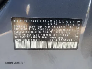 2019 Volkswagen Jetta GLI S z VIN 3VW6T7BU9KM180134, wystawiony jako Copart lot #63391832 z przebiegiem 29 526 mil mil oraz . Historia ofert i sprzedaży dostępna na DreamBid. Obrazek 10.