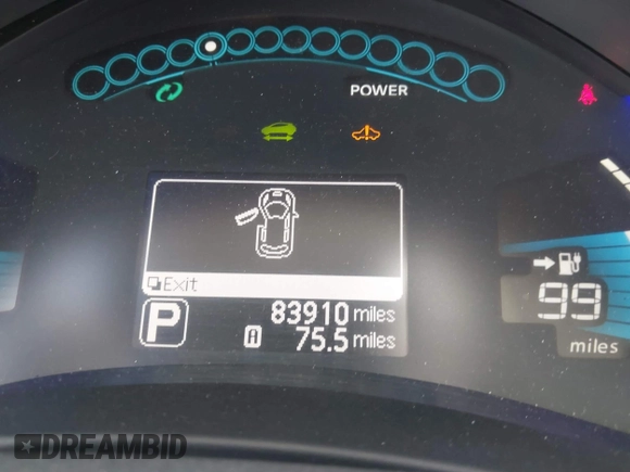 2017 Nissan LEAF SV with VIN 1N4BZ0CP4HC303676, listed as a IAAI auction lot 42233850 with 83,910 mi miles and . Bid and sale history available at DreamBid. Image 12.