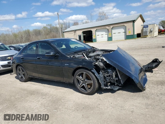 2018 Mercedes-Benz C 43 AMG with VIN 55SWF6EB7JU266087, listed as a Copart auction lot 52188745 with 45,891 mi miles and Salvage title. Bid and sale history available at DreamBid. Image 4.