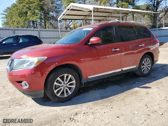 2013 Nissan Pathfinder SV with VIN 5N1AR2MN2DC604046, listed as a Copart auction lot 46256495 with 131,820 mi miles and Salvage Title. Bid and sale history available at carsss.com. Image 1.