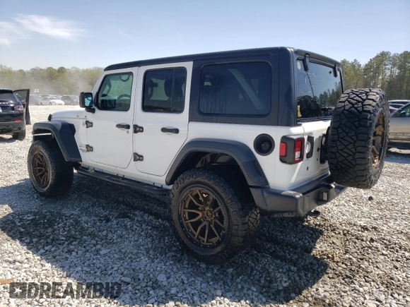 2018 Jeep Wrangler Unlimited Sport with VIN 1C4HJXDN1JW289418, listed as a Copart auction lot 50494925 with 85,408 mi miles and Salvage title. Bid and sale history available at DreamBid. Image 2.