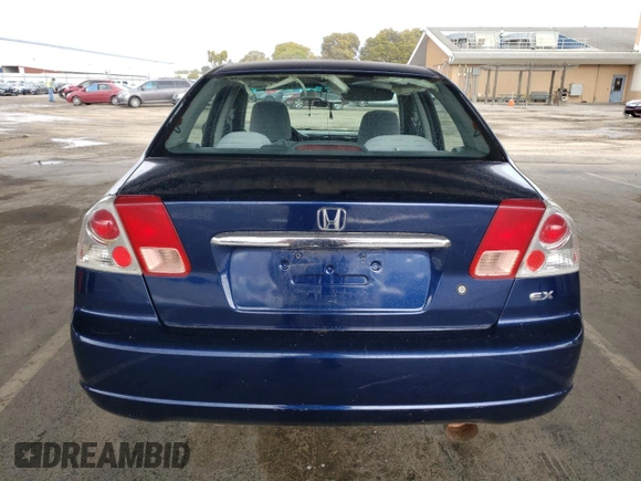 2001 Honda Civic EX with VIN 2HGES26721H552226, listed as a Copart auction lot 49533075 with 175,655 mi miles and Clean Title. Bid and sale history available at carsss.com. Image 6.