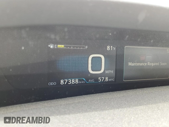 2016 Toyota Prius Four with VIN JTDKARFU9G3024181, listed as a Copart auction lot 55488325 with 87,388 mi miles and Salvage Title. Bid and sale history available at DreamBid. Image 9.