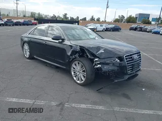 2017 Audi A8 L with VIN WAU44AFD5HN009133, listed as a IAAI auction lot 41352816 with 121,413 mi miles. Bid and sale history available at carsss.com. Image 1.