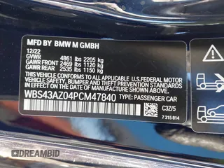 2023 BMW M4 Competition xDrive with VIN WBS43AZ04PCM47840, listed as a IAAI auction lot 41125411 with 6,268 mi miles. Bid and sale history available at carsss.com. Image 9.
