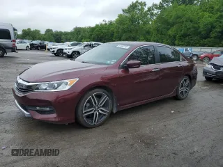 2016 Honda Accord Sport with VIN 1HGCR2F55GA021501, listed as a Copart auction lot 57468795 with 82,613 mi miles and Salvage title. Bid and sale history available at DreamBid. Image 1.