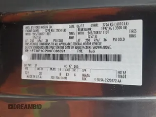 2017 Ford F-150 XL with VIN 1FTMF1CP0HFC86391, listed as a Copart auction lot 85509444 with 69,218 mi miles and Salvage title. Bid and sale history available at DreamBid. Image 12.