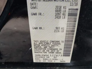 2019 Nissan Altima 2.5 Platinum with VIN 1N4BL4FW1KC127673, listed as a IAAI auction lot 41773674 with 30,713 mi miles. Bid and sale history available at carsss.com. Image 9.