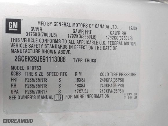 2009 Chevrolet Silverado 1500 LT with VIN 2GCEK29J691113086, listed as a IAAI auction lot 41979196 with 215,729 mi miles. Bid and sale history available at carsss.com. Image 9.