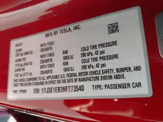 2022 Tesla Model 3 Long Range with VIN 5YJ3E1EB3NF273540, listed as a IAAI auction lot 41978069 with 27,247 mi miles and . Bid and sale history available at DreamBid. Image 9.