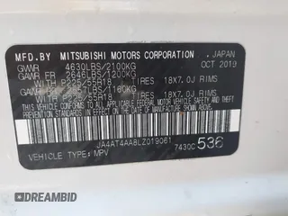 2020 Mitsubishi Eclipse Cross LE z VIN JA4AT4AA8LZ019061, wystawiony jako IAAI lot #41645921 z przebiegiem 80 293 mil mil oraz . Historia ofert i sprzedaży dostępna na DreamBid. Obrazek 9.