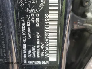 2011 Porsche Panamera with VIN WP0AA2A72BL011592, listed as a Copart auction lot 53739225 with 167,177 mi miles and Salvage Title. Bid and sale history available at DreamBid. Image 13.